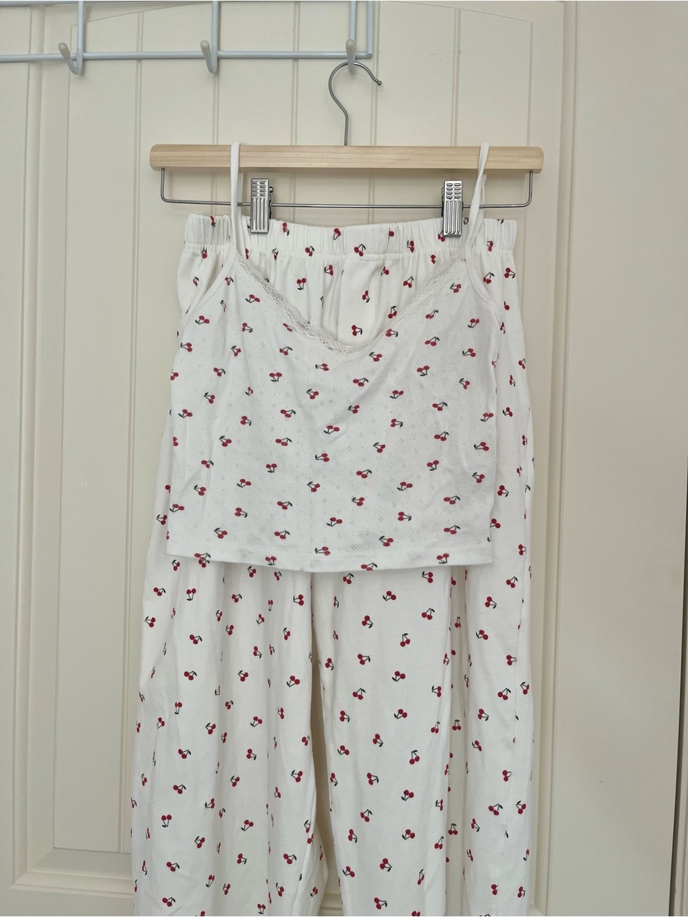 NWOT Brandy Melville cherry pattern top and pants matching lounge/pj set